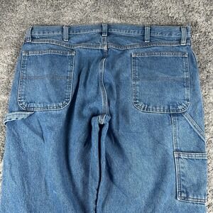 Rustler Carpenter Jeans Men 40x30 Blue Denim Workwear Utility Relax Cotton Pants